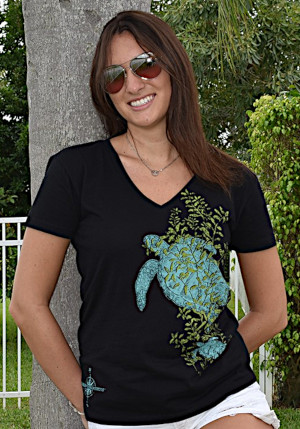 Model wearing Loose-Fit V-Neck Tee